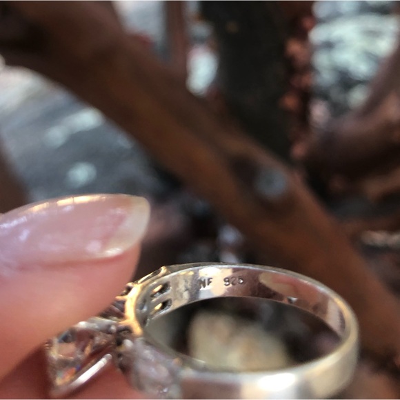 Vintage Sterling Silver 925 Ring Princess Cut Cubic Zirconia Engagement Size 7 - Picture 10 of 16